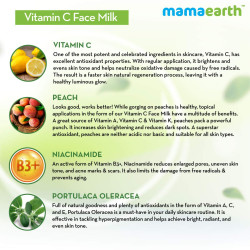 Mamaearth Vitamin C Face Milk Moisturiser with Vitamin C and Peach Moisturizer for Skin Illumination 100 ml