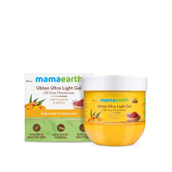 Mamaearth Ubtan Ultra Light Gel Oil-Free Moisturizer For Face, Body and Hands with Turmeric & Saffron for Deep Hydration 200 ml