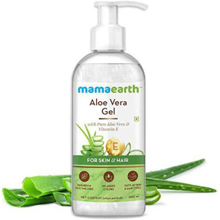 Mamaearth Aloe Vera Gel For Face, with Pure Aloe Vera & Vitamin E for Skin and Hair 300ml