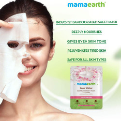 Mamaearth Rose Water Bamboo Sheet Mask - Pack of 2 (25 g * 2)