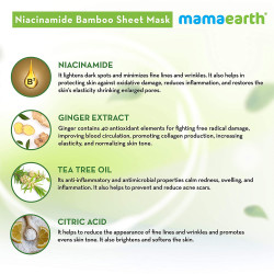 Mamaearth Niacinamide Bamboo Sheet Mask for Pore Tightening - Pack of 2 (25 g x 2)