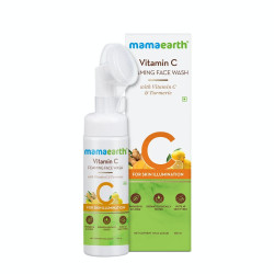 Mamaearth Vitamin C Face Wash with Foaming Silicone Cleanser Brush Powered by Vitamin C & Turmeric 150ml