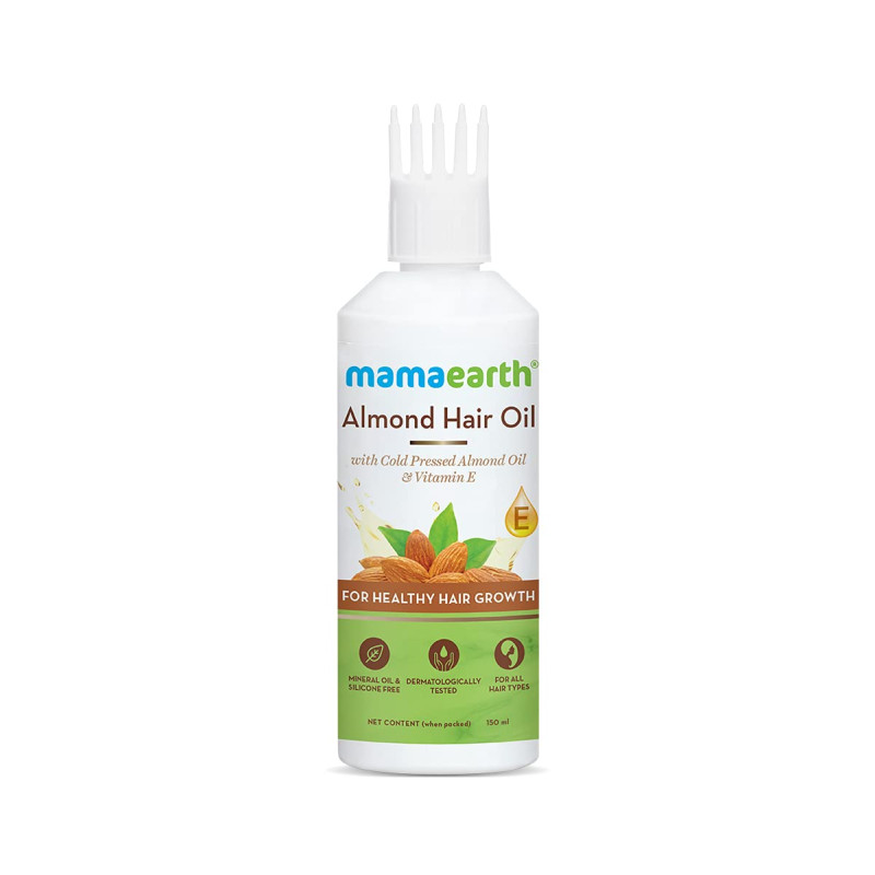 Mamaearth Almond Hair Oil for healthy hair growth and deep nourishment