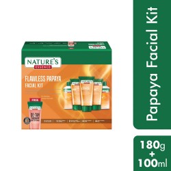 NATURE'S ESSENCE Flawless Papaya Facial Kit, 180g + 100ml, White