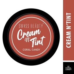Swiss Beauty Lip & Cheek Cream, Shade- Coral Candy, Face Makeup, 8Gm