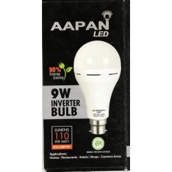 Aapan 9W B22 AC/DC LED White Emergency Bulb - Packs of 2