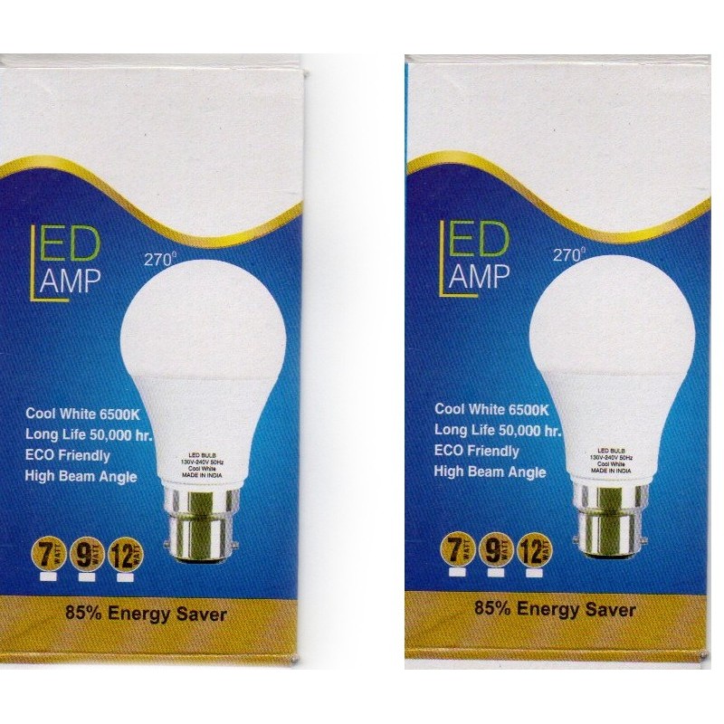 Aapan Led 5-Watt LED Bulb, Base - B22/P45 6500K packs of 2